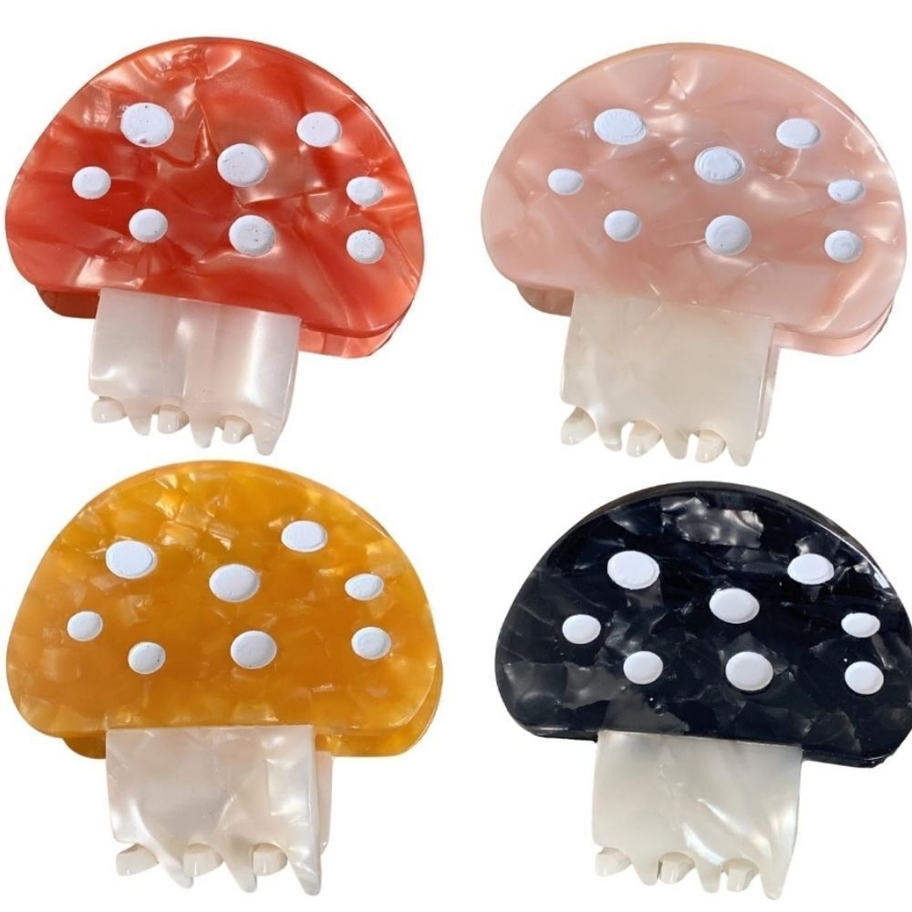 🔹️NWT Sunday State Multicolor Mushroom Set of 4 Hair Clips